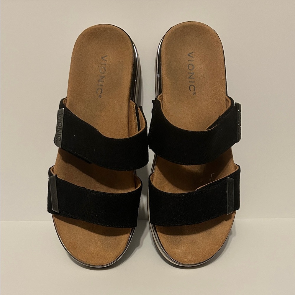 Vionic Black Double-Strap Platform Mule - Picture 2 of 5